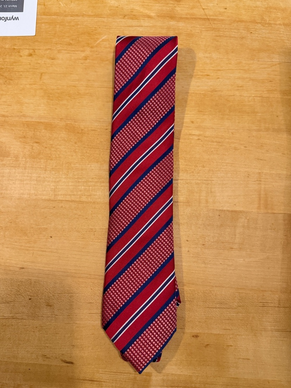 Donald J Trump Red and Blue Diagonal Stripe Men's Tie